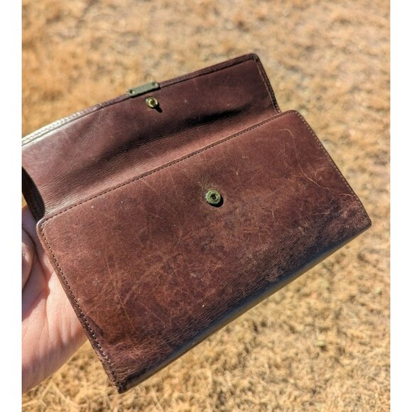 Vintage Coach Leather Trifold Full Size Wallet Brown - Picture 5 of 12